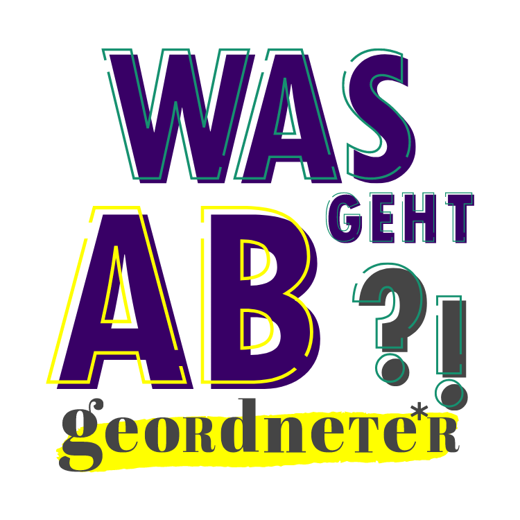 Das Logo des Projekts "Was geht Abgeordnete*r?" ist abgebildet. Es besteht aus dem Projektnamen in verschiedenen Schriftarten ©Servicestelle Jugendbeteiligung 2022