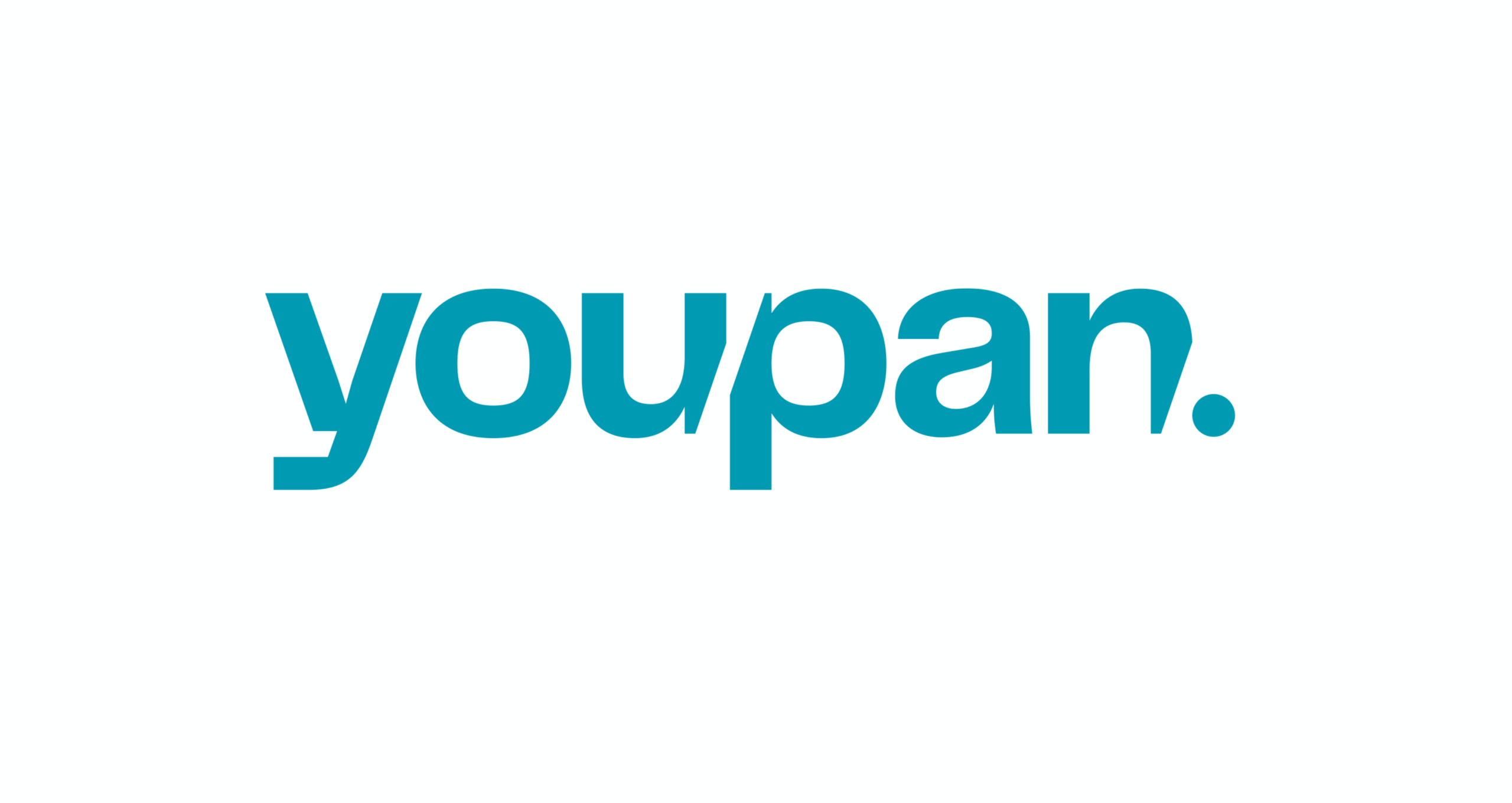 „Logo mit dem Schriftzug ‚youpan.‘ in türkis auf weißem Hintergrund.“